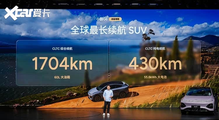 1704km全球综合续航最长,小鹏G6超级增程上市18.68万元起售