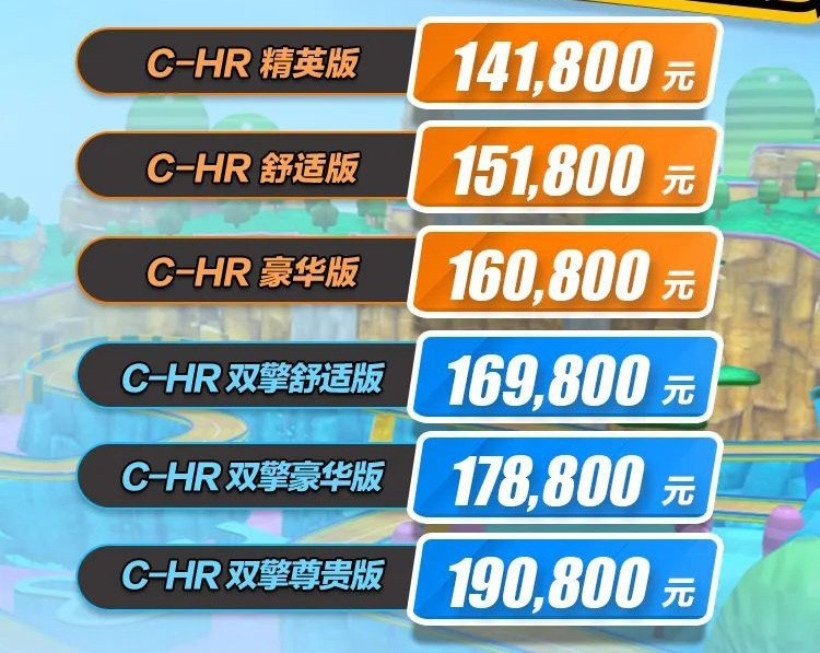 广汽丰田新款C-HR售价14.18万起 提供两种动力/竞争本田缤智