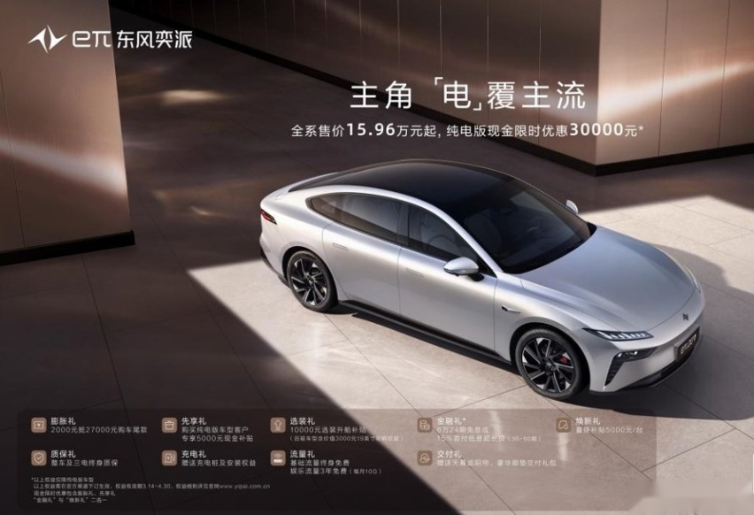 东风eπ 007正式上市，15.96万元起售，纯电版限时优惠3万元