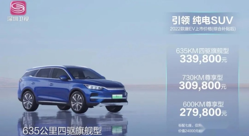 2022款唐EV正式上市，这是关于它你不得不知道的几点