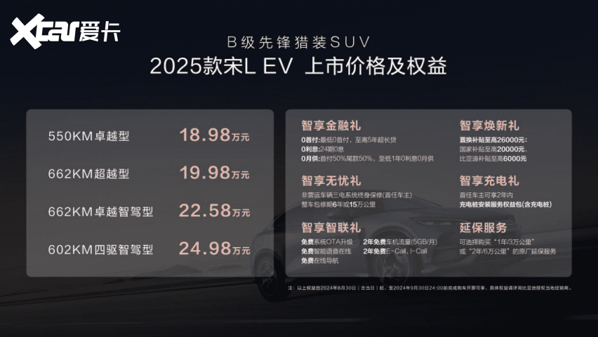 增配不加价 2025款宋L EV 18.98万元起