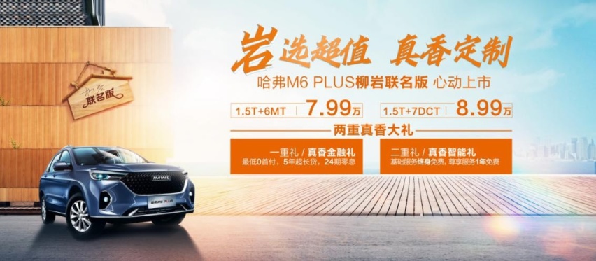 长城汽车首款明星联名版车型，哈弗M6 PLUS柳岩联名版正式上市