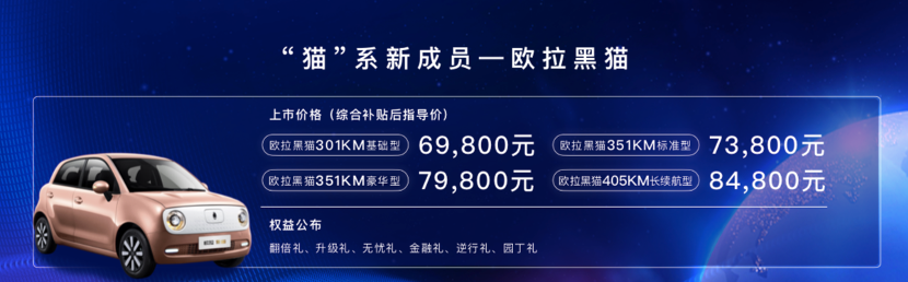 21项升级，6.98万元起，欧拉R1变身黑猫