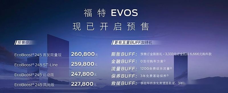 智能化变革的开始？长安福特EVOS预售22.78万元起