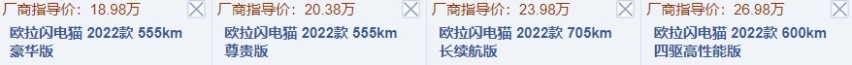欧拉闪电猫正式上市！18.98万起售，四款车型谁的性价比更高