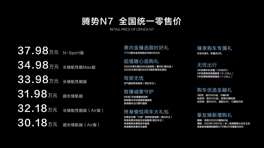 售价30.18万起！全球首款智能豪华猎跑SUV腾势N7震撼上市