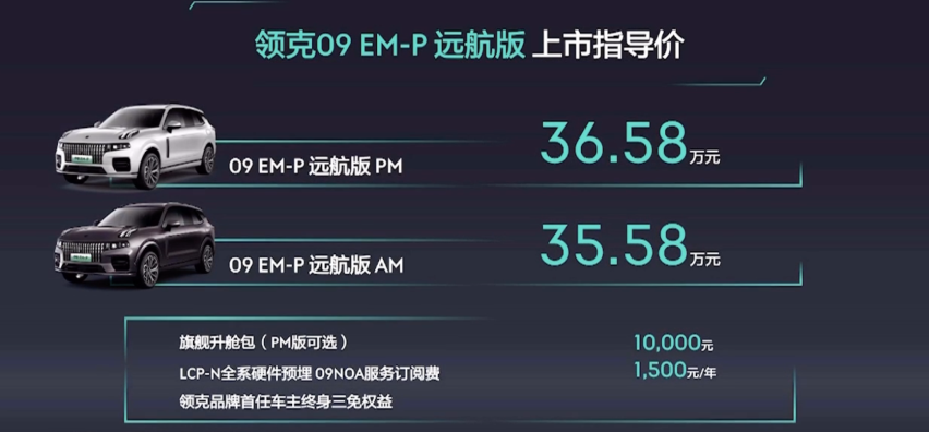 35.58万起，三电机混动，加速6秒内的领克09 EM-P你喜欢吗？