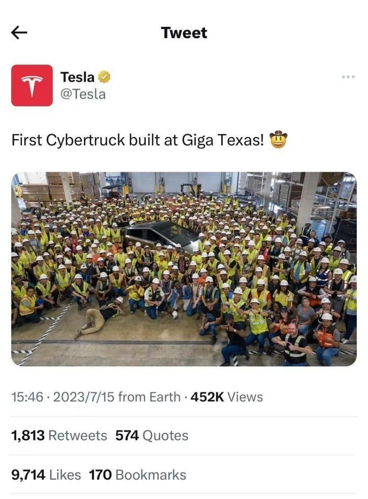 特斯拉官宣第一辆电动皮卡Cybertruck下线！