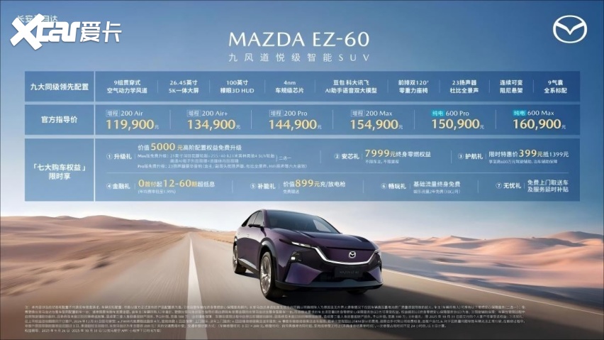 11.99万起 享7大购车权益 MAZDA EZ-60正式上市
