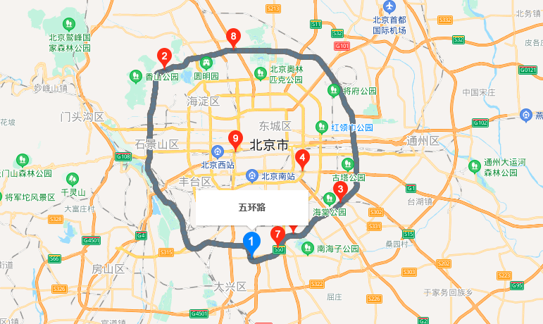 北京限行路段地图图片