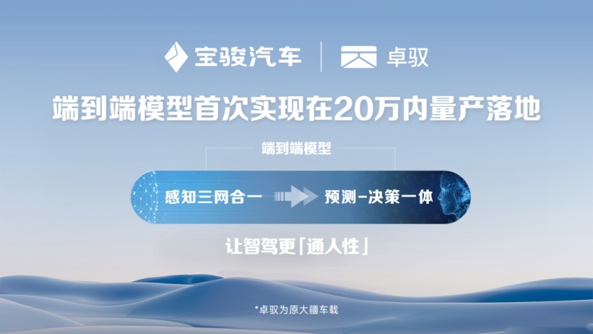 宝骏云海首发搭载灵眸智驾2.0 Max 端到端模型首次实现20万内量产