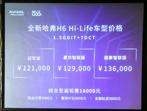 12.1万起，全新哈弗H6 Hi-Life上市，为“智慧大脑