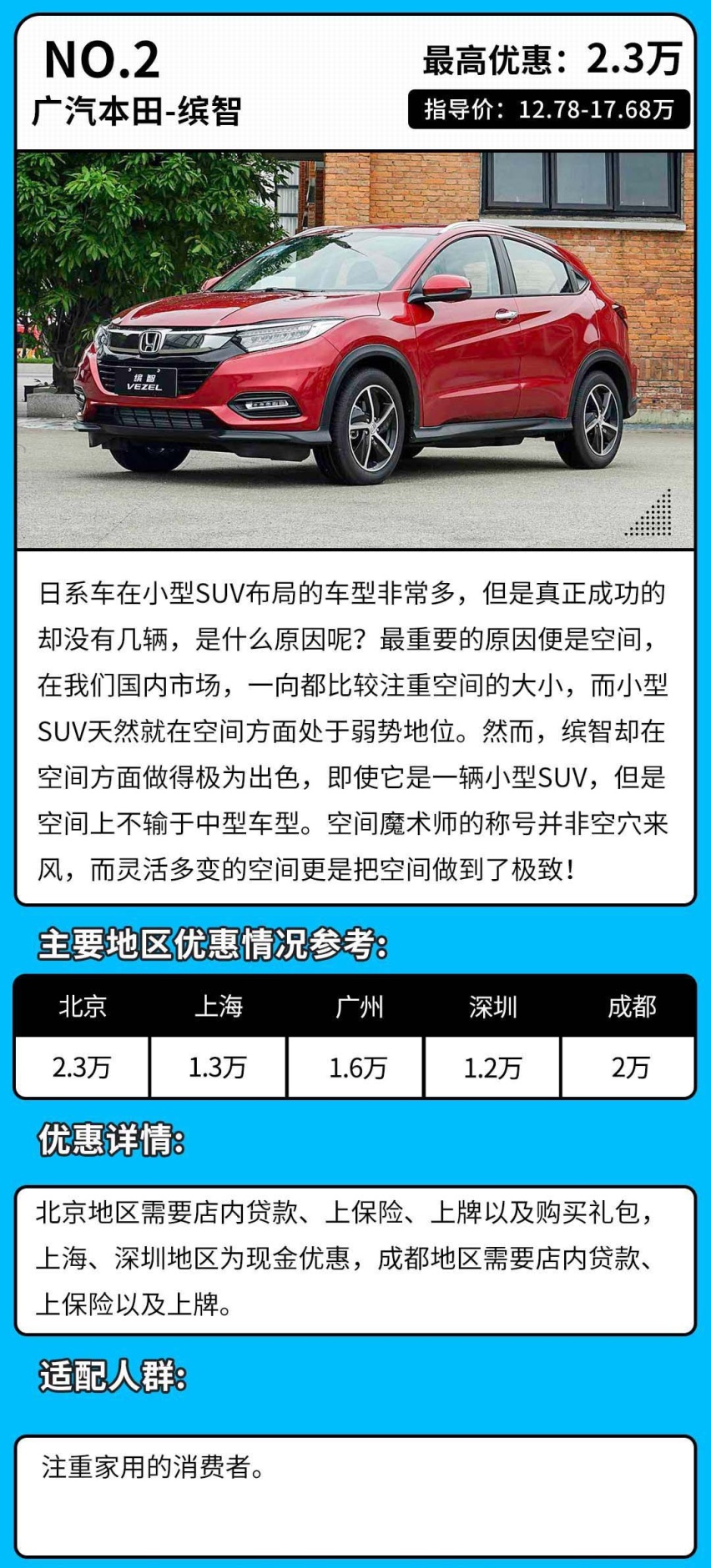 6.89万起，这几款车型优惠不算大，但很值！