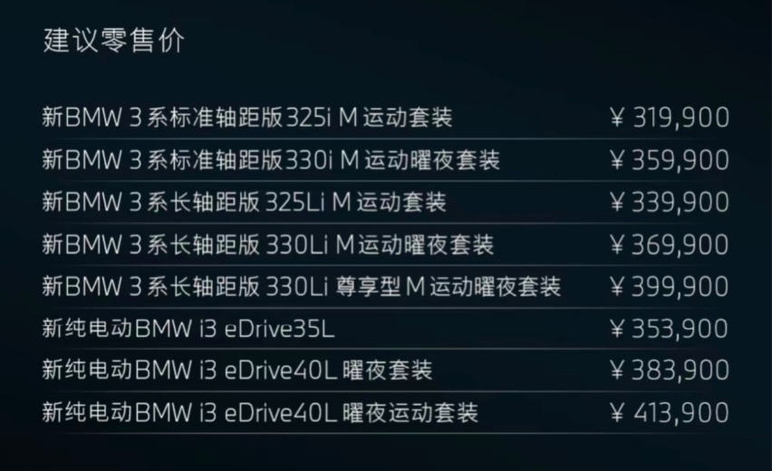 取消320车型 标配水晶档杆 新款宝马3系家族全系导购