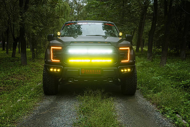 福特F-150LTD全车改装猛禽外观，整车定制喷涂汽车防爆装甲漆效果