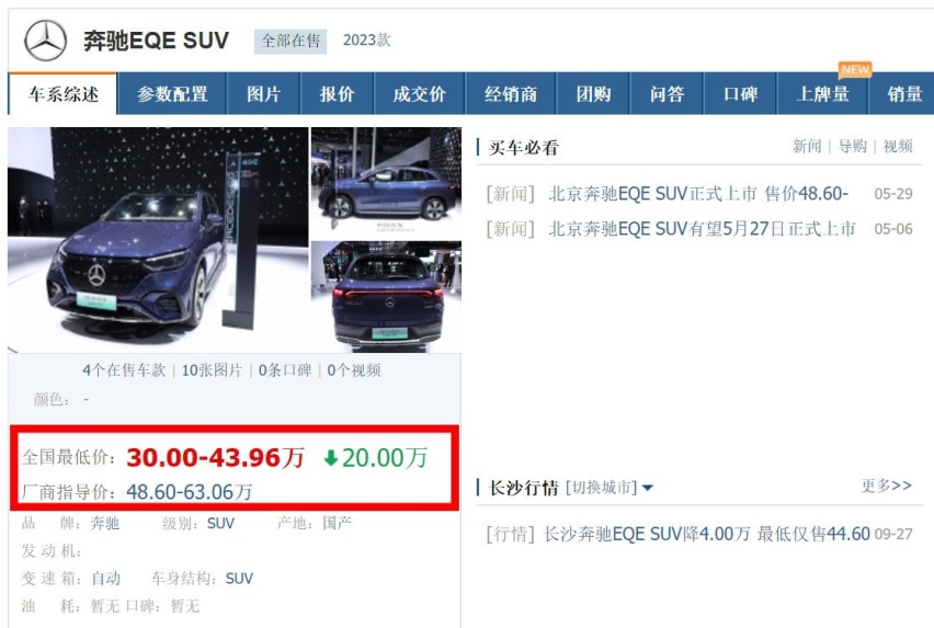 优惠18.6万，奔驰EQE SUV咋仍月销几百台？
