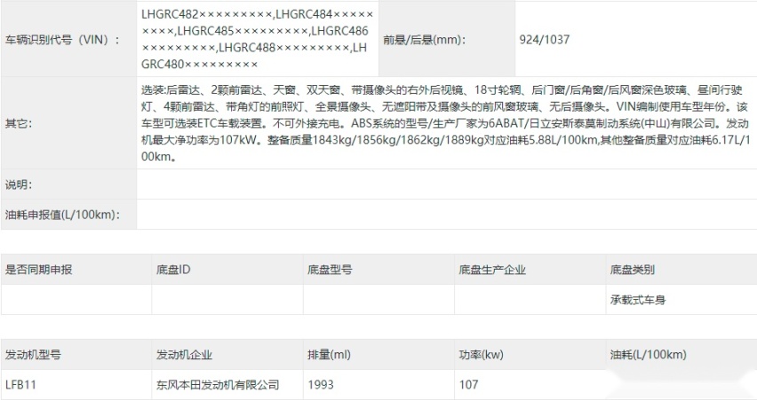 前脸家族化改造 搭载2.0L混动系统 全新本田奥德赛申报图曝光