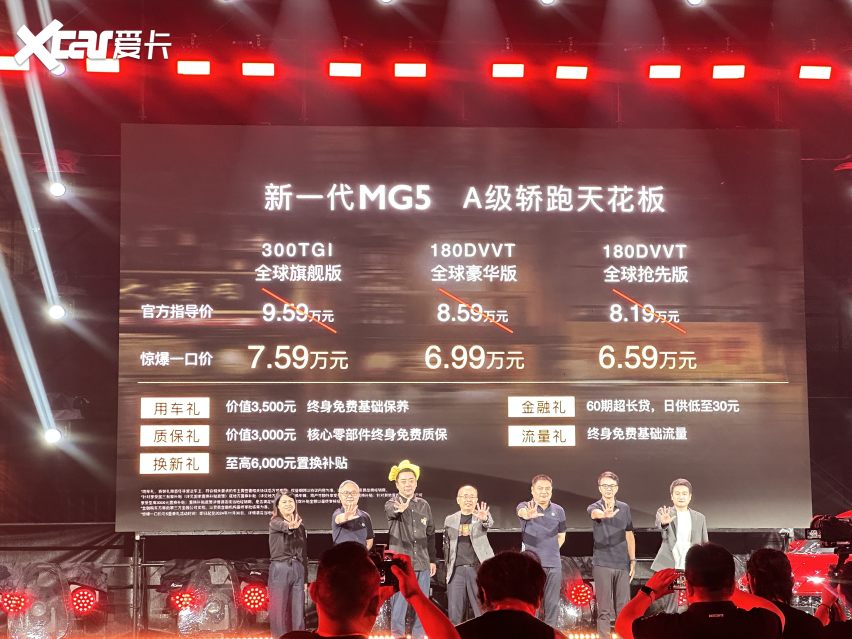 价格满意吗？新款名爵MG5一口价6.59万元起，选帝豪还是它？