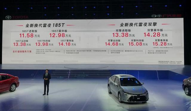 全新TNGA架构版雷凌11.58万开卖，双擎13.38万起步