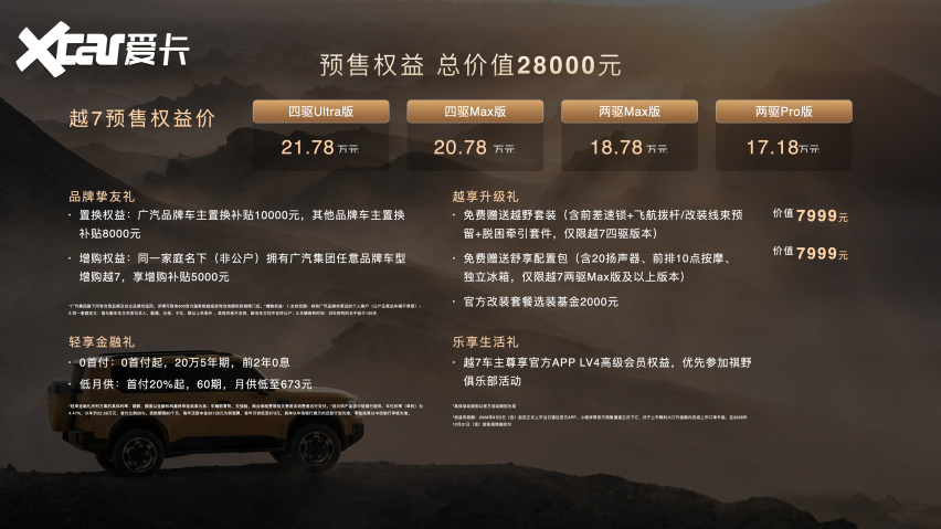 全场景智享硬核SUV 传祺越7开启预售 权益价17.18万-21.78