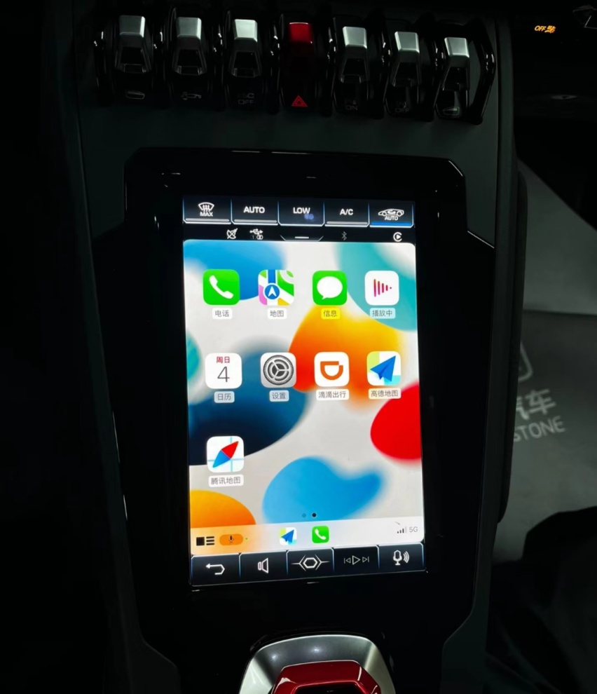 兰博基尼evo升级原厂倒车影像 carplay功能完美效果展示