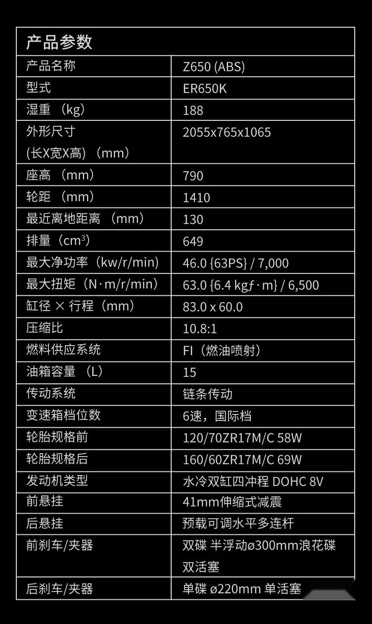 川崎Ninja650/Z650新款 国内上市售价7.76万起