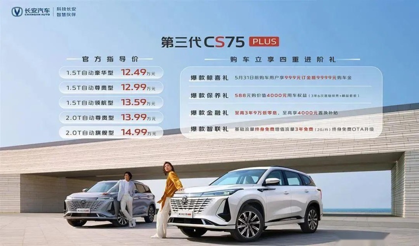 200万车主背书！第三代长安CS75PLUS起售12.49万