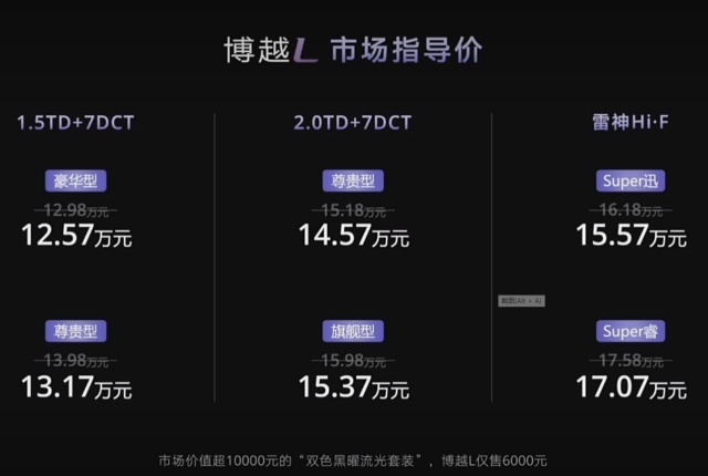 售12.57万起 智能再升级 吉利博越L正式上市