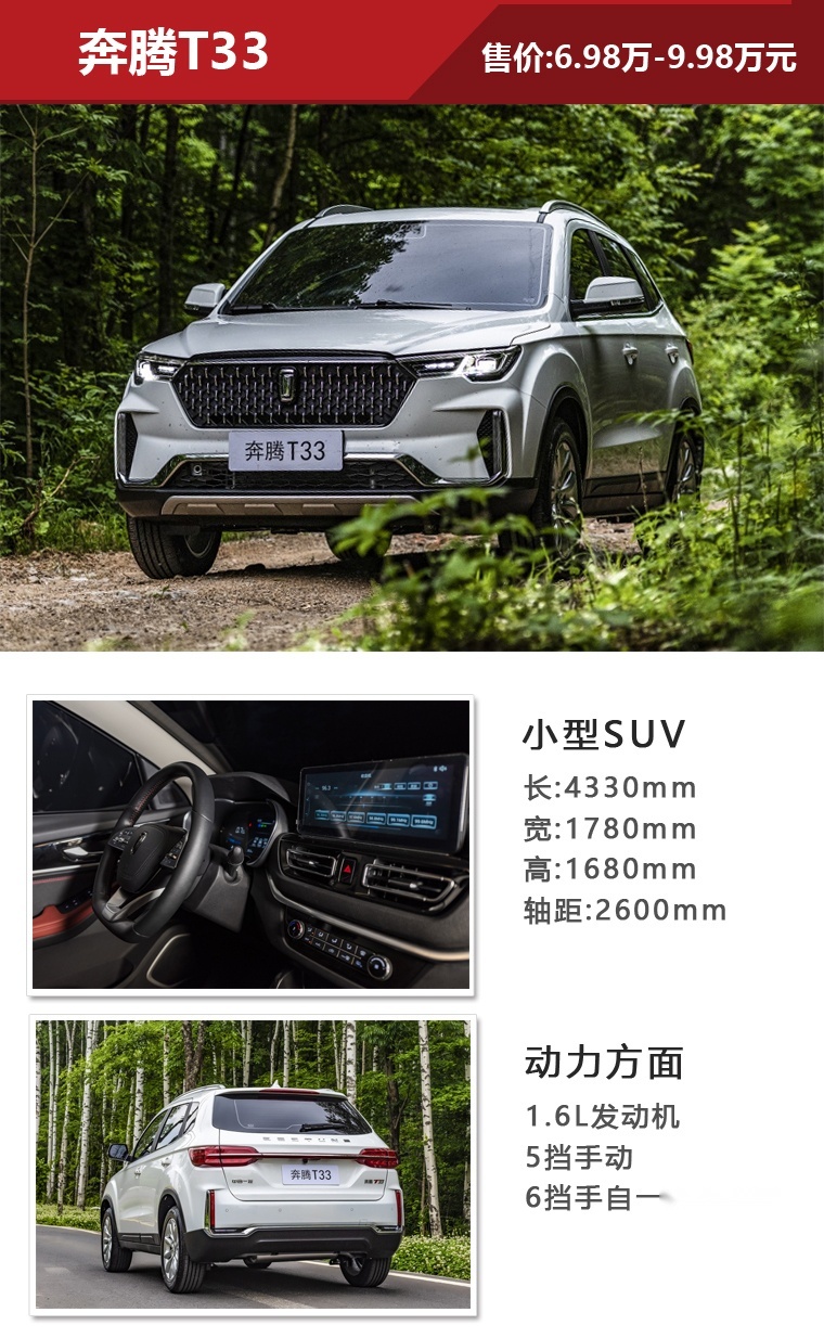 6.98万起，一汽奔腾T33上市，12款车型怎么买更值？