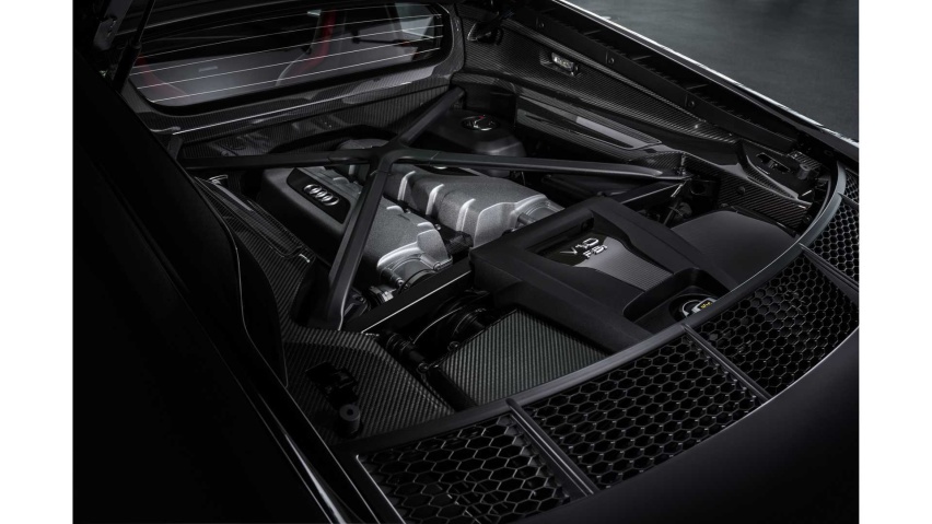 整车碳纤维黑化，5.2L V10发动机，奥迪R8特别版官图