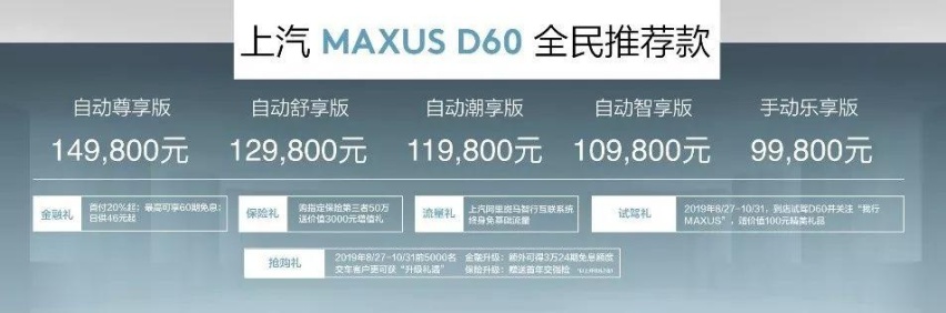 上汽MAXUS迈克萨斯D60上市，让你只为所爱“单点”买单