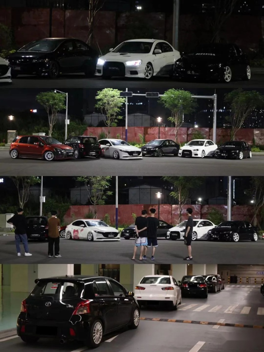 竞技走街风的老款马自达6，白色鸳鸯轮毂的搭配很有JDM味