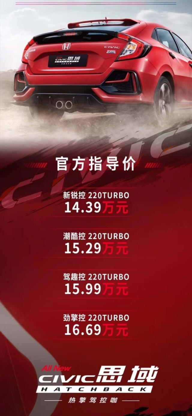 14.39万起售,思域Hatchback上市,堪称"小号Type R",值得买吗?