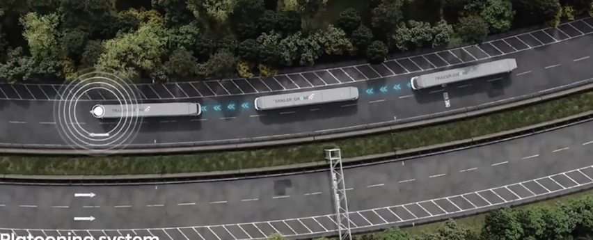 像火车一样同步行驶 现代Trailer Drone概念卡车亮相