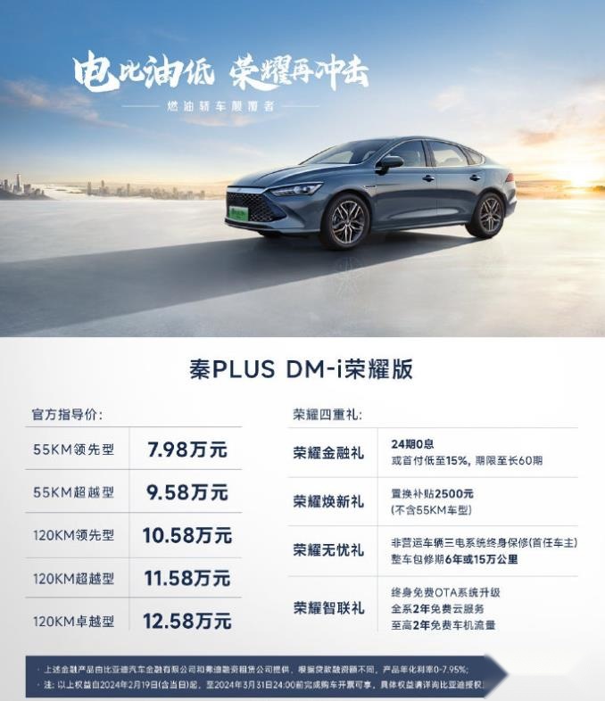 7.98万起，比亚迪插混双雄荣耀出击，电比油低！