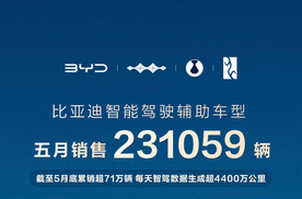 国内占比飙升至 79%，比亚迪 5 月智驾车型销量夺冠！