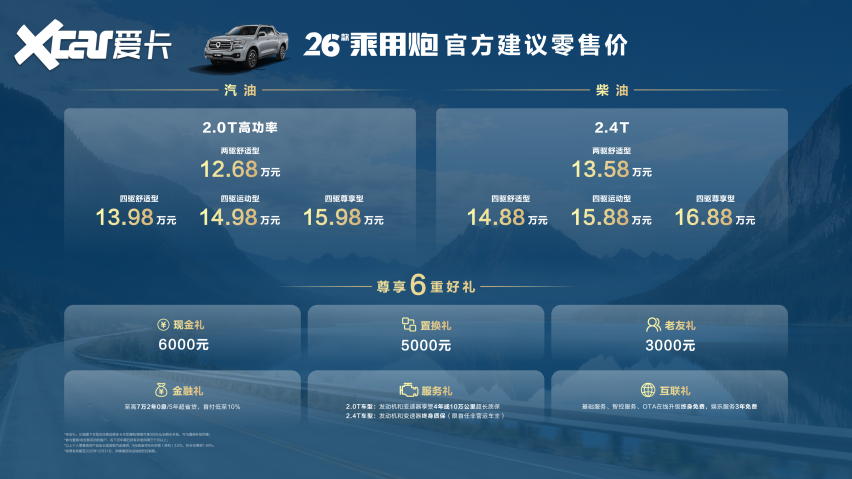 千锤百炼实力再进阶！2026款长城炮焕新上市9.98万元起