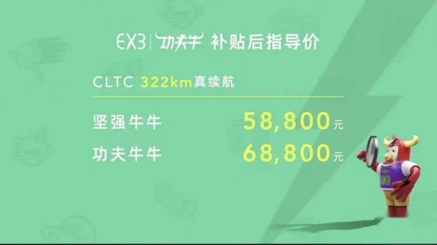 5.88万元起售，几何EX3 功夫牛正式上市，直接买顶配！