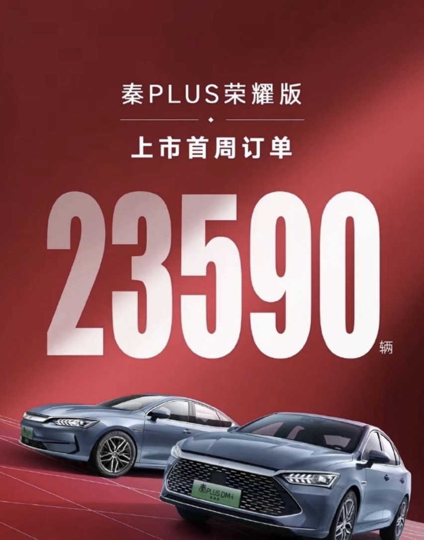 7天卖10,228辆，秦PLUS喜提周销量冠军，7.98万的价格太诱惑