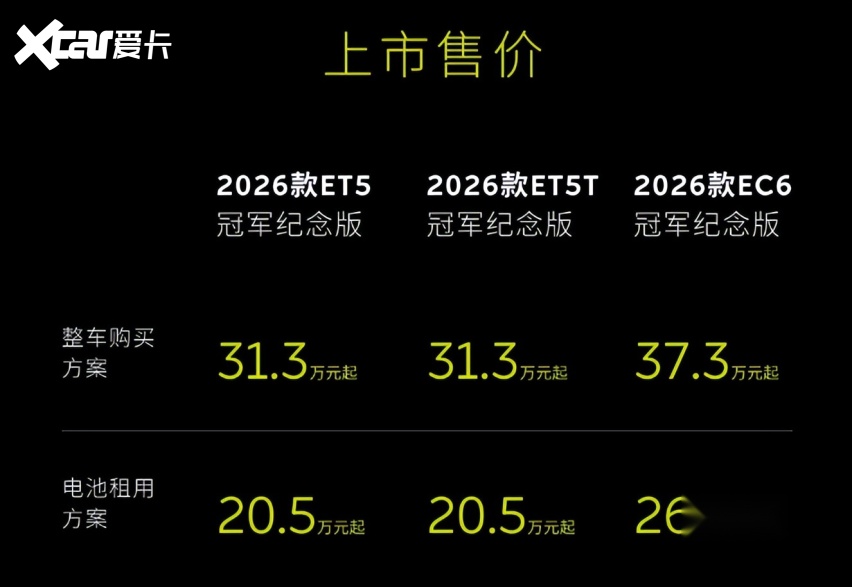 三个配置！蔚来ET5/ET5T/EC6上新，31.3万起，怎么选？