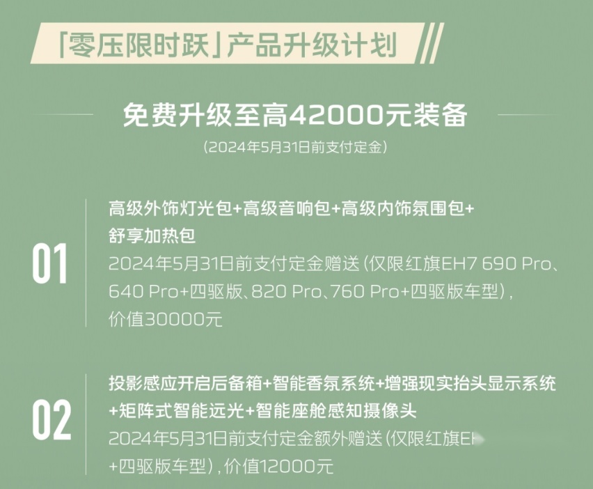 对标比亚迪汉EV续航选择丰富 红旗EH7上市售22.98万起