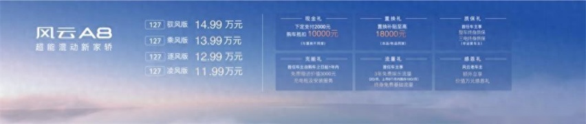 超能混动新家轿 奇瑞风云A8全球上市 售价11.99-14.99万元