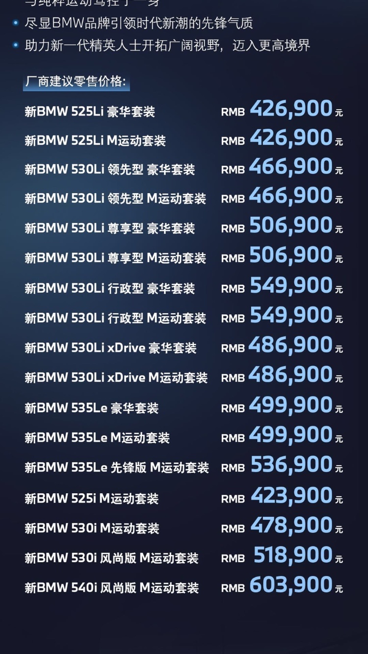 售价42 69万元起 新款宝马5系正式上市 重塑级别标杆 爱卡汽车爱咖号