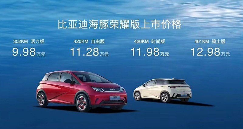 外观不变但配置升级，比亚迪海豚荣耀版上市，9.98万起