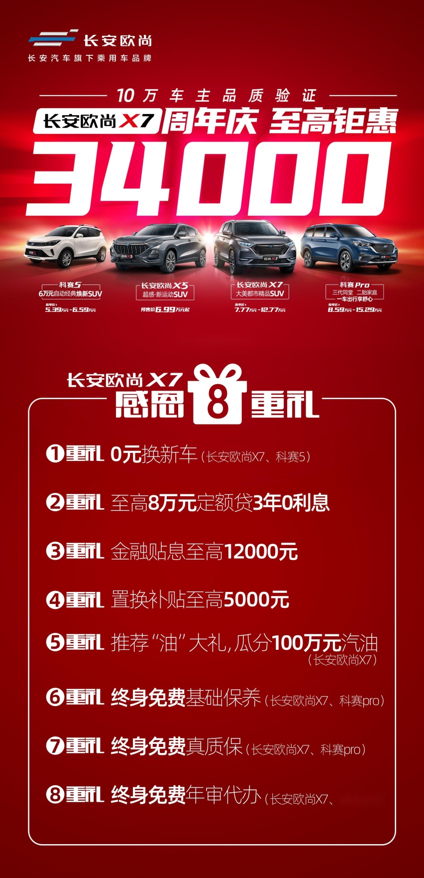 10万车主品质验证！长安欧尚X7第10万台下线