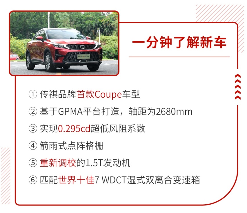 13.68万起，1.5T+双离合，全新传祺GS4 Coupe