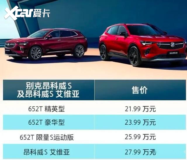 售价2199万元别克昂科威s昂科威s艾维亚上市