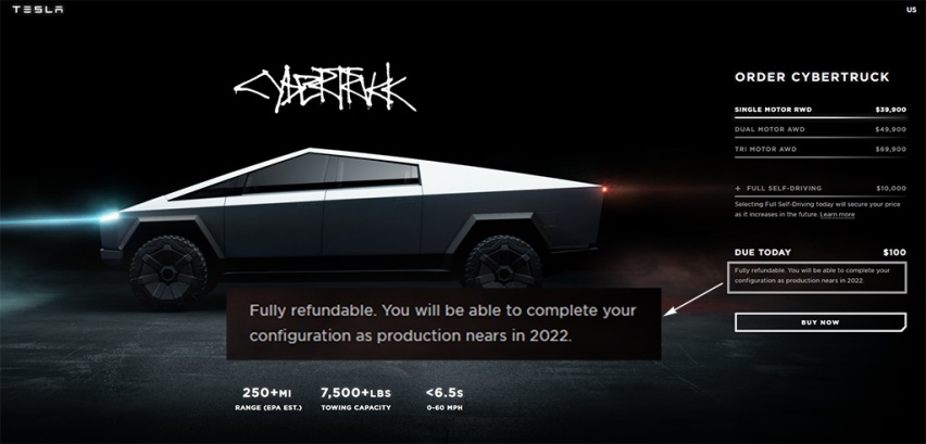 特斯拉Cybertruck交付推迟到2022年