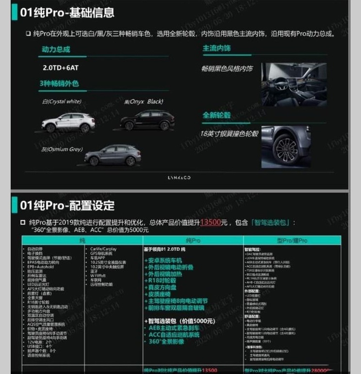 新增次低配，2000元换8500元配置，领克01纯Pro上市