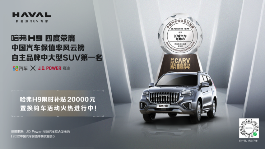 哈弗H9连续四年荣膺「紫檀奖」中大型SUV NO.1